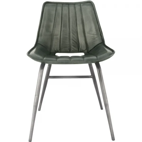 The Chair Collection Leather Iron The Chair with out arms Grey
