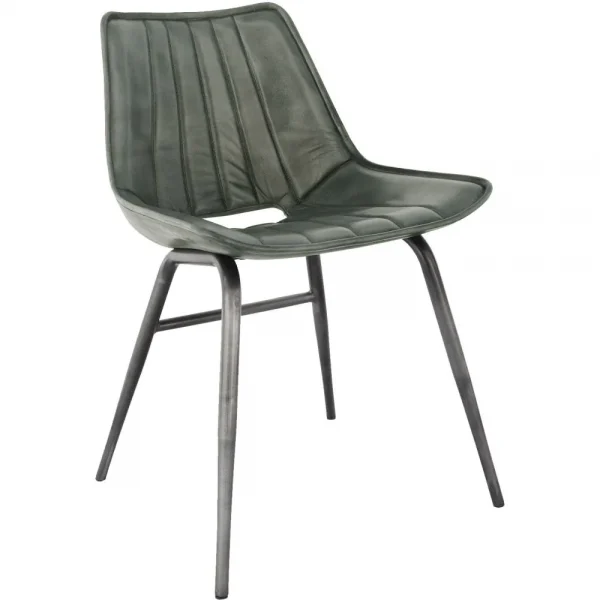 The Chair Collection Leather Iron The Chair with out arms Grey