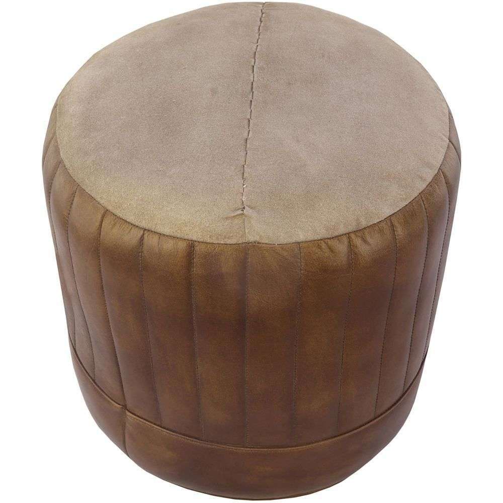 The Chair Collection Leather Pouf Brown Only Oak Furniture