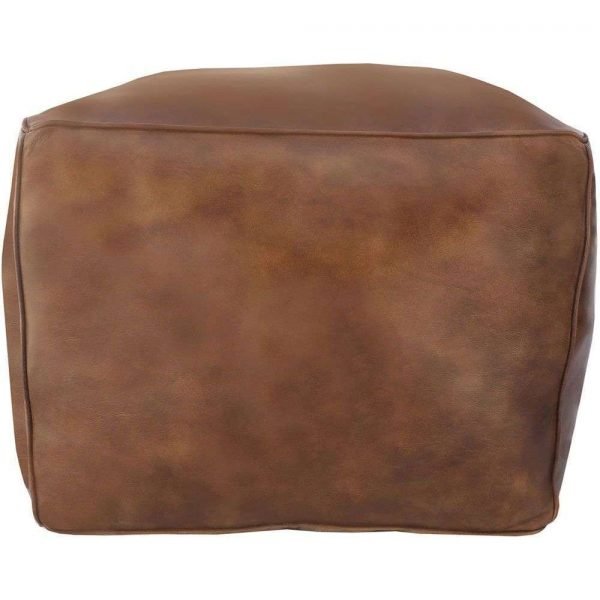 The Chair Collection Leather Pouf Brown