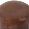 The Chair Collection Leather Pouf Brown