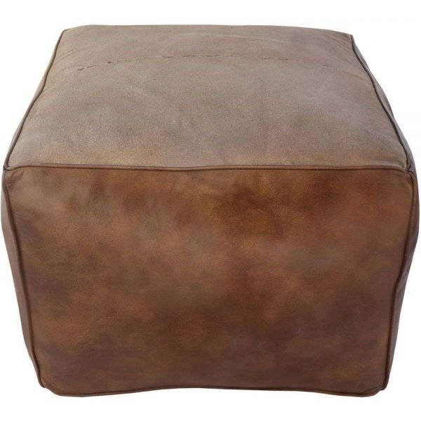 The Chair Collection Leather Pouf Brown Hero