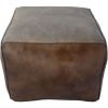The Chair Collection Leather Pouf Dark Grey Hero