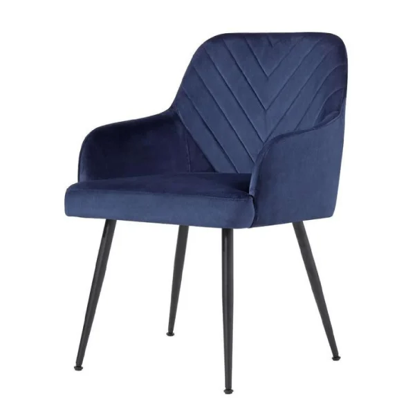 The Chair Collection Retro Carver Dining Chair Blue Velvet