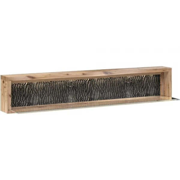 Wall Shelf with LED Light Natural Finish