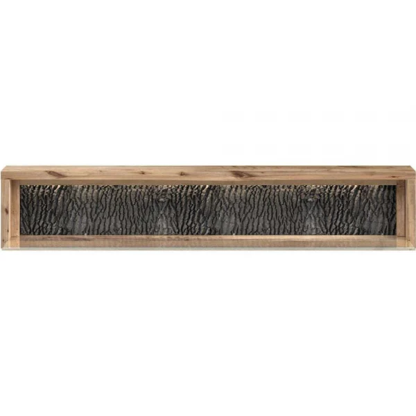 Wall Shelf with LED Light Natural Finish