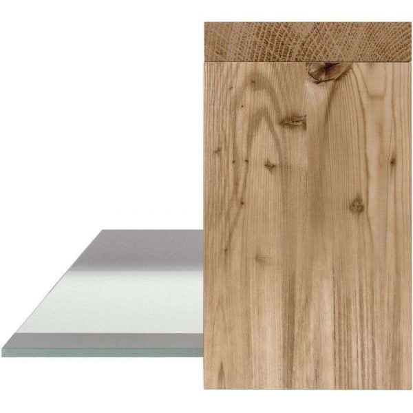 Wall Shelf with LED Light Natural Finish