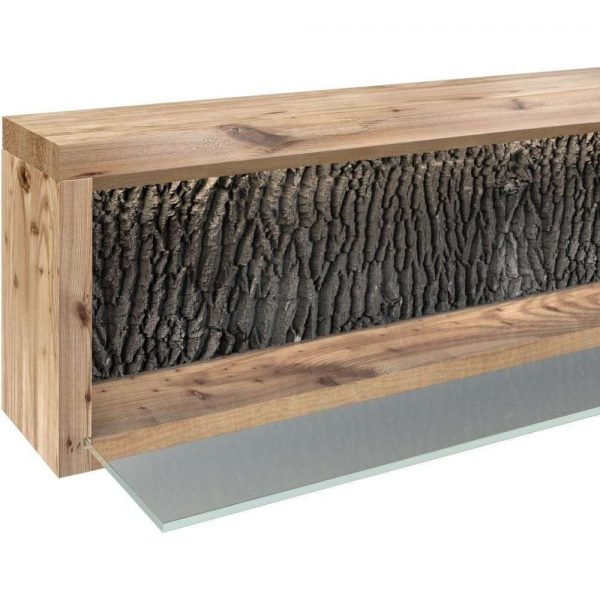 Wall Shelf with LED Light Natural Finish