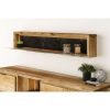 Wall Shelf with LED Light Natural Finish Hero