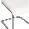 White Faux Leather Cantilever Dining The Chair with Chrome Base