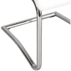 White Faux Leather Cantilever Dining The Chair with Chrome Base