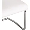 White Faux Leather Cantilever Dining The Chair with Chrome Base