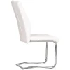 White Faux Leather Cantilever Dining The Chair with Chrome Base