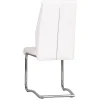 White Faux Leather Cantilever Dining The Chair with Chrome Base