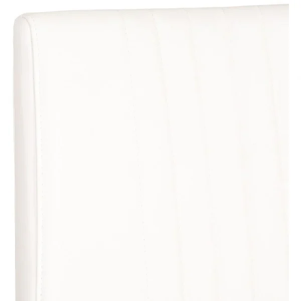 White Faux Leather Cantilever Dining The Chair with Chrome Base