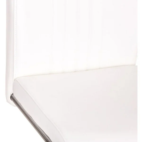White Faux Leather Cantilever Dining The Chair with Chrome Base