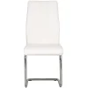 White Faux Leather Cantilever Dining The Chair with Chrome Base