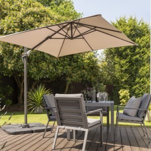 Royce Junior Square 2.5m Taupe Cantilever Parasol