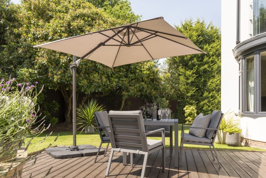 Royce Junior Square 2.5m Taupe Cantilever Parasol