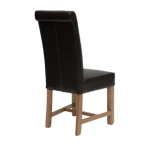 Chunky Scroll Dining Chair (brown oak)