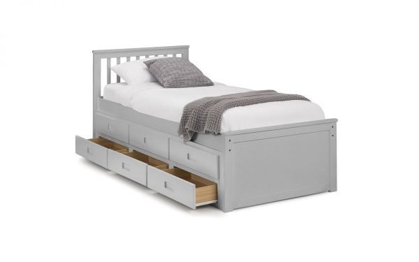 Maisie Bed With Underbed And Drawers Light Grey
