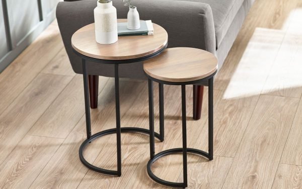 Tribeca Round Nesting Side Tables Sonoma Oak