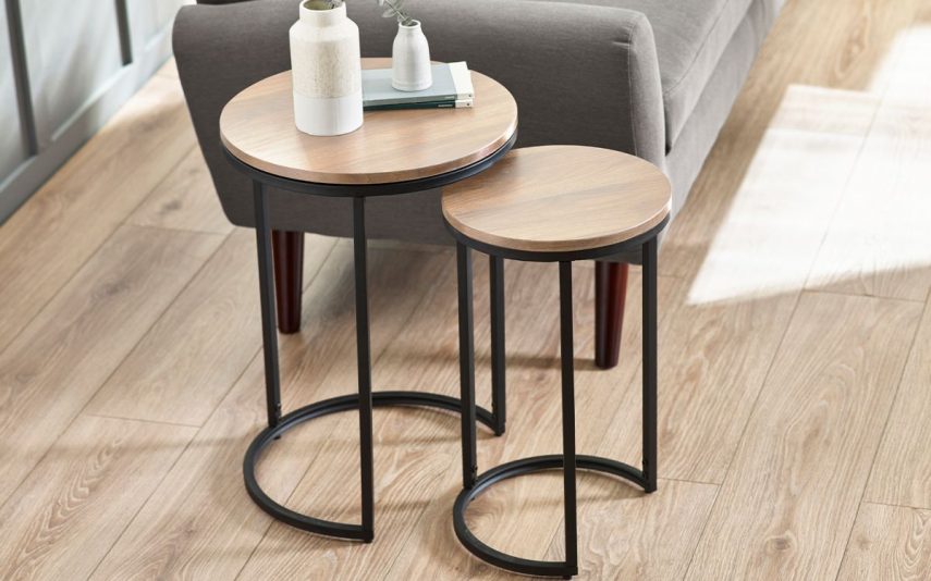 Tribeca Round Nesting Side Tables Sonoma Oak