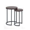 Tribeca Round Nesting Side Tables Walnut