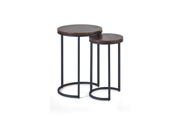 Tribeca Round Nesting Side Tables Walnut