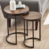 Tribeca Round Nesting Side Tables Walnut