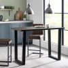 brooklyn dark oak bar table brooklyn leather barstools roomset