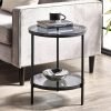 chicago round lamp table with shelf roomset