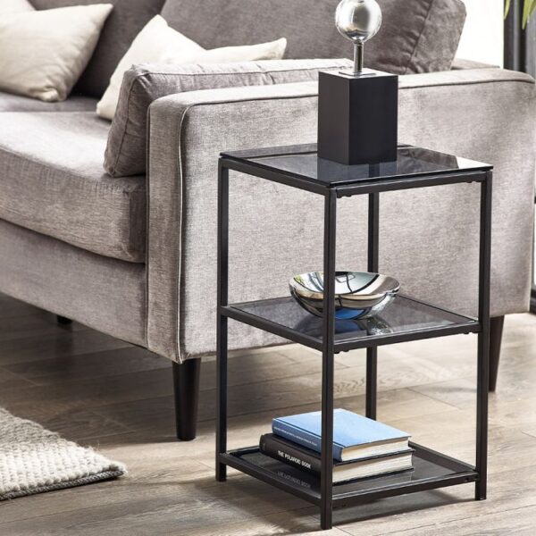 chicago tall narrow side table roomset