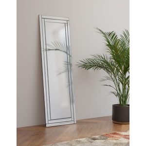 deco frameless dress mirror roomset