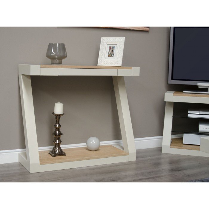 Painted Z Hall Table Natural Top - Only Oak Furniture