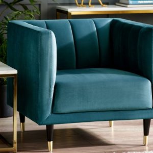 sal salma scalloped back chair teal roomset