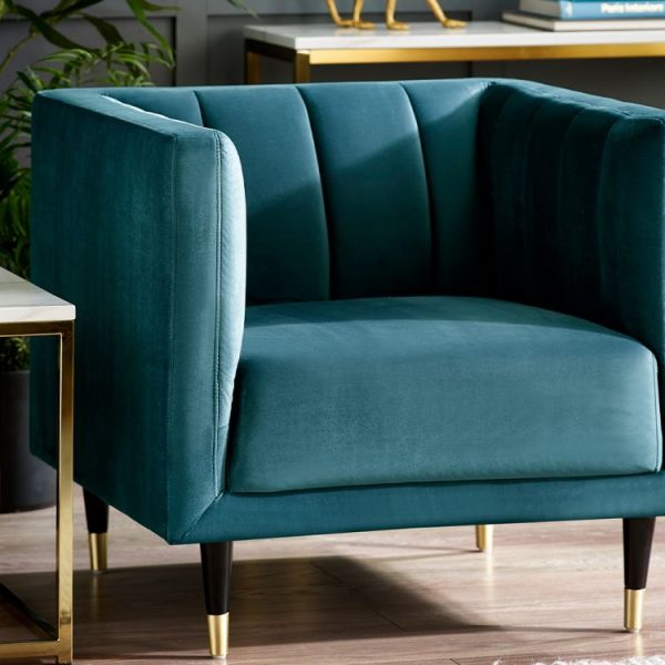 sal salma scalloped back chair teal roomset
