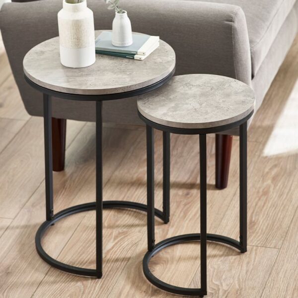 staten round nesting side tables roomset