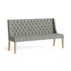 8102 UPHOLSTERY DINING SOFA WITH BUTTON BACK GREY CUSHION