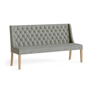 Normandy Upholstery Dining Sofa W/ Button Back - Grey