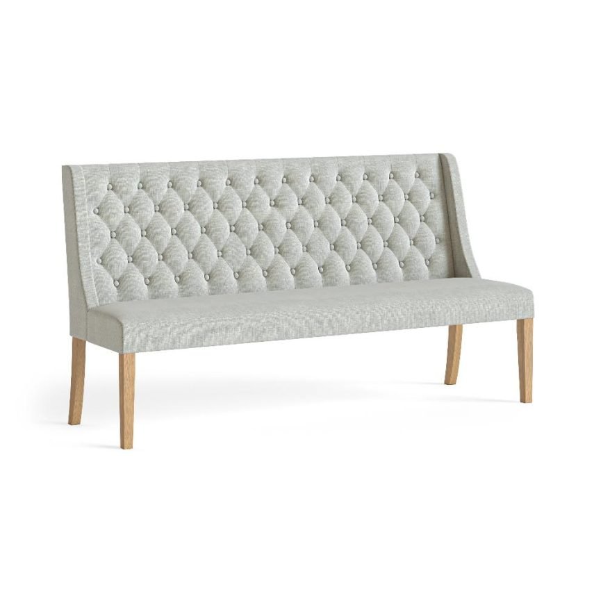 Normandy Upholstery Dining Sofa W/ Button Back - Beige