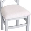 Cross back chair fabric seat
