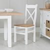 Cross back chair wooden seat