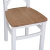 Cross back chair wooden seat