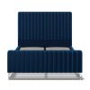 4'6 Fabric Bedframe - Royal Blue - Velvet