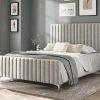 5'0 Fabric Bedframe - Silvery Grey - Velvet
