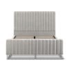 5'0 Fabric Bedframe - Silvery Grey - Velvet