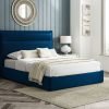 4'6 Fabric Bedframe Ottoman  - Royal Blue - Velvet