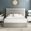 4'6 Fabric Bedframe Ottoman  - Silvery Grey - Velvet