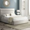 4'6 Fabric Bedframe Ottoman  - Silvery Grey - Velvet